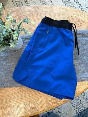 Men's Blue Shorts with Black Waistband